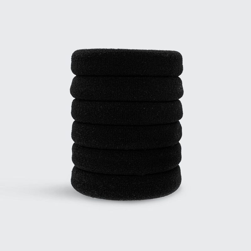 6615 Hair recycled thick elastics 6pc black stacked 1280x1280px 1 d894b2d9 1f9c 4ccb 856c 15a56005f11f