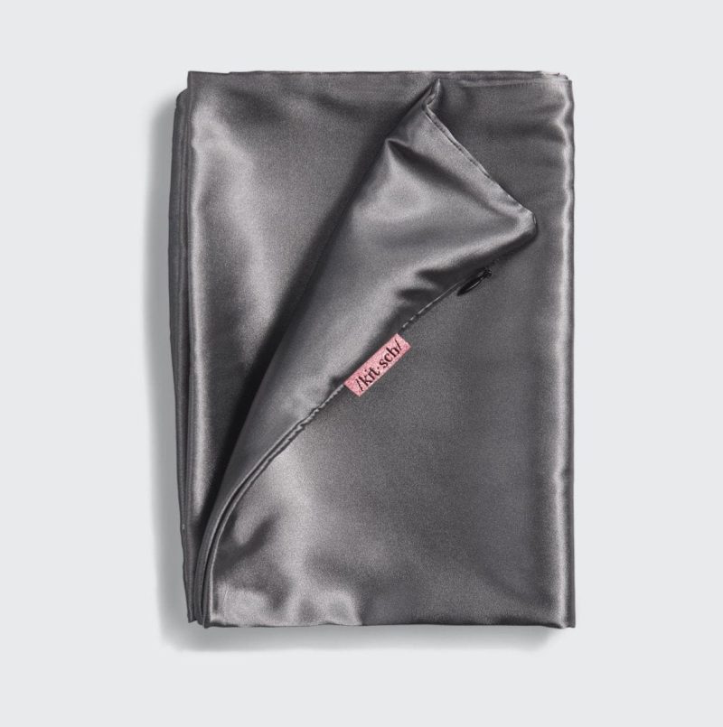 satin pillowcase charcoal grey 858752